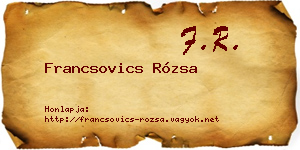 Francsovics Rózsa névjegykártya