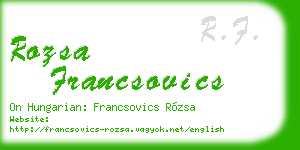 rozsa francsovics business card
